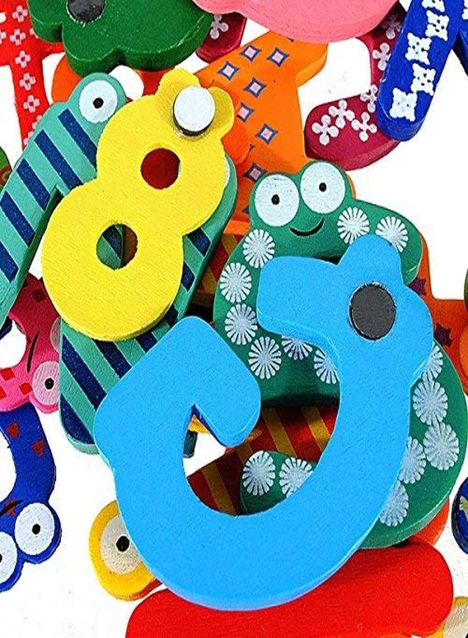 شورو ملصقات مغناطيسية خشبية ملونة لطيفة للثلاجة من شورو، لعبة تعليمية للأطفال (أرقام خشبية، 10 قطع) - Image 2